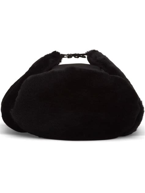 prada hat 2020|Black Shearling Hat .